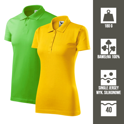 Polo Single Jersey / damskie-męskie / gładkie / haft lub nadruk